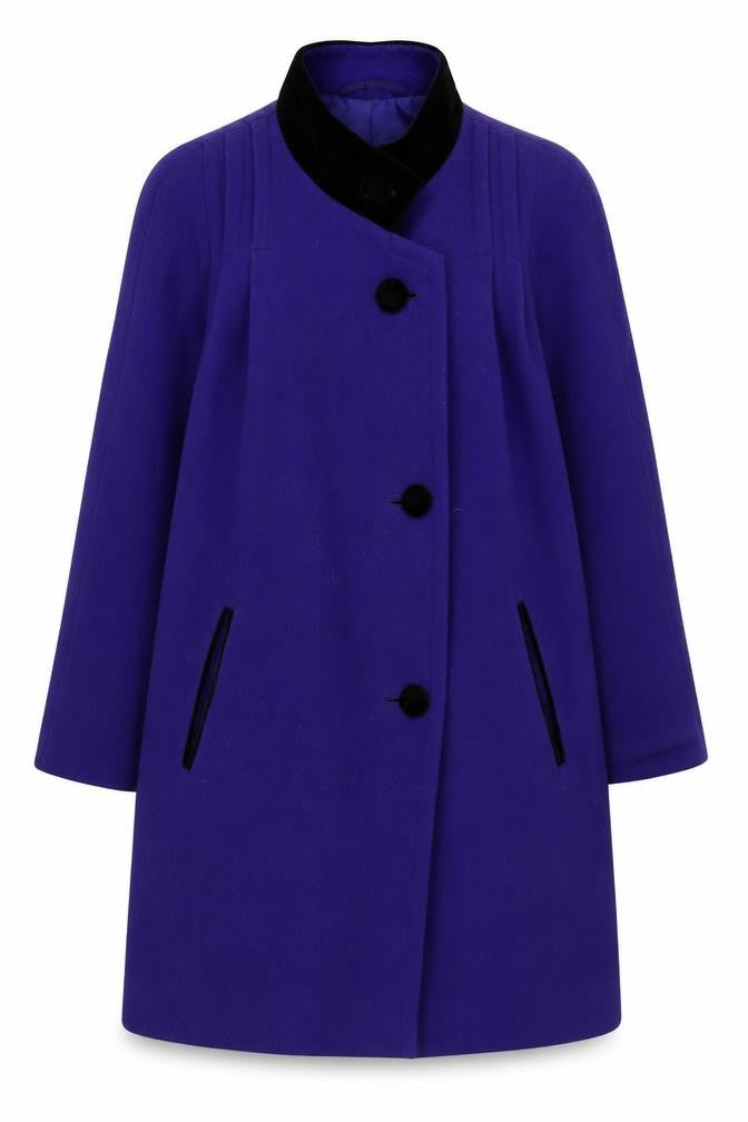 C&A Women's Purple Wool Mid-Length Coat Size 12