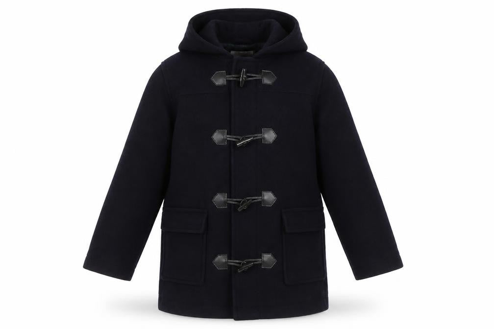 School Scene Boys Black Hooded Duffle Coat 11-12 Years