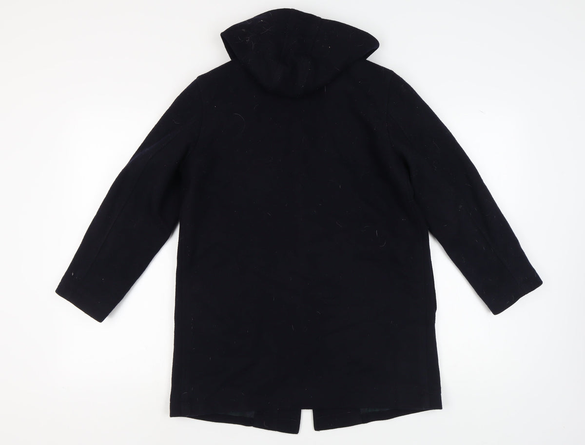 School Scene Boys Black Hooded Duffle Coat 11-12 Years