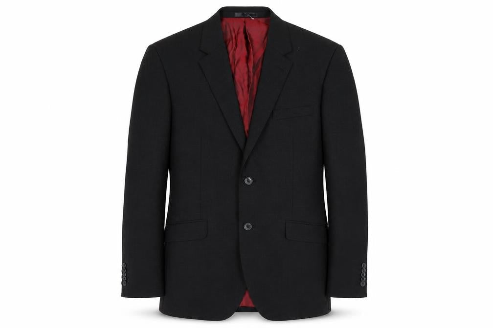T.M. Lewin Men's Black Wool Blazer 40 R Regular Fit Jacket