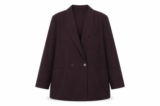 H&M Women's Purple Double-Breasted Blazer, Size L, Regular Fit