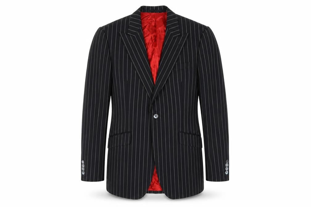 Marks & Spencer Men's Black Striped Wool Blazer Size 40L