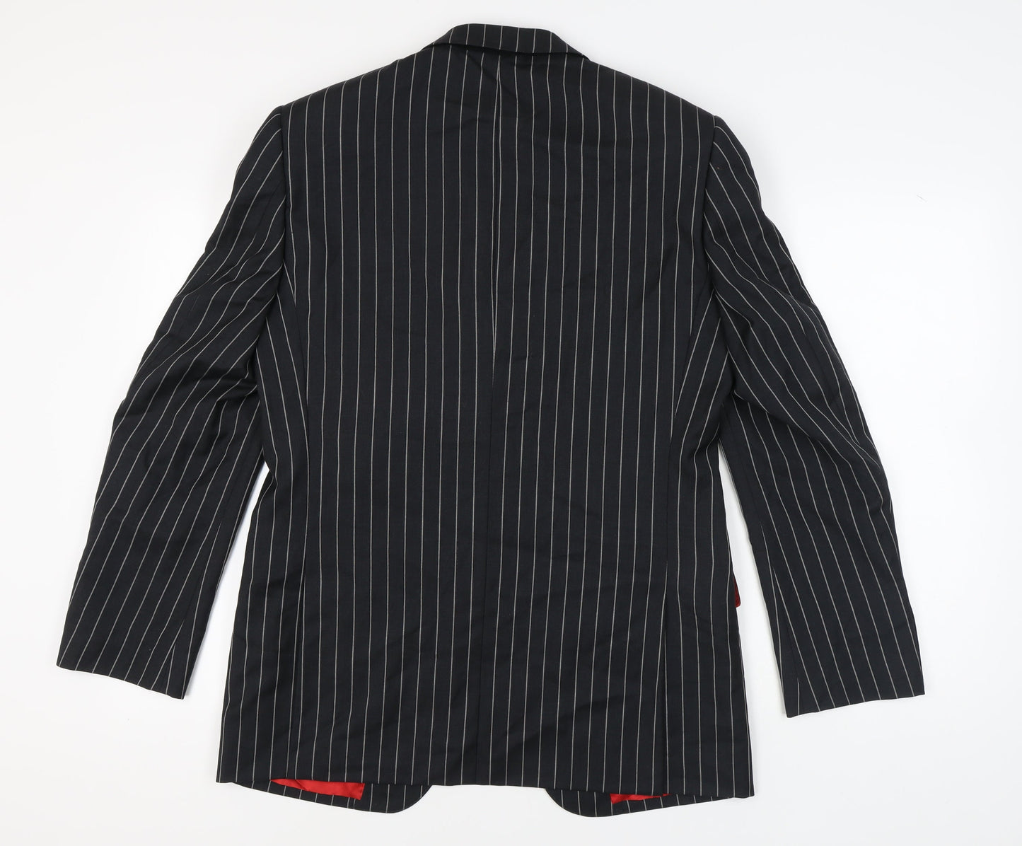 Marks and Spencer Men's Black Striped Wool Blazer Size 40L
