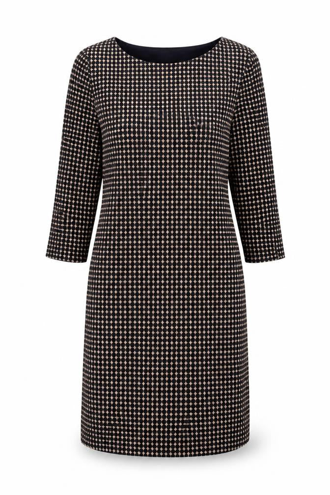 Laura Ashley Women's Black Geometric Sheath Dress