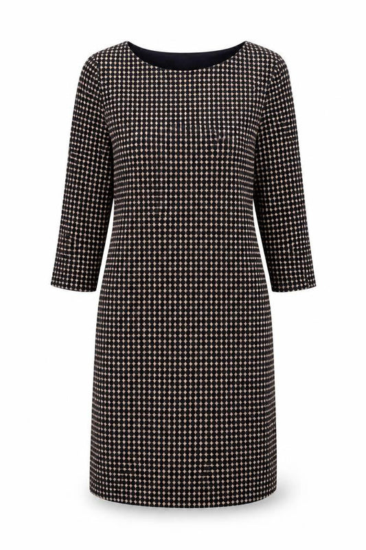 Laura Ashley Women's Black Geometric Sheath Dress