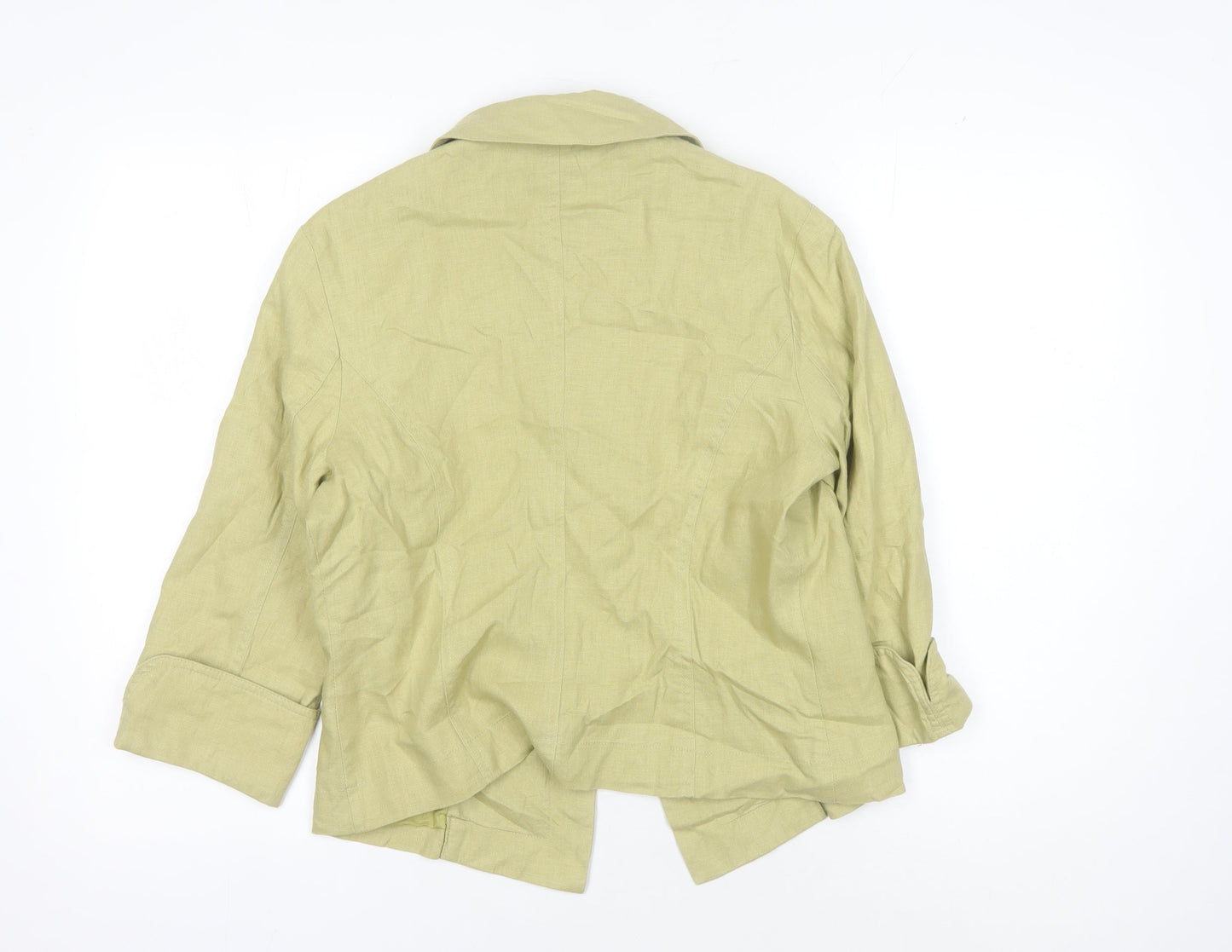 Reflections Beige Linen Blazer Women Size 14 Casual
