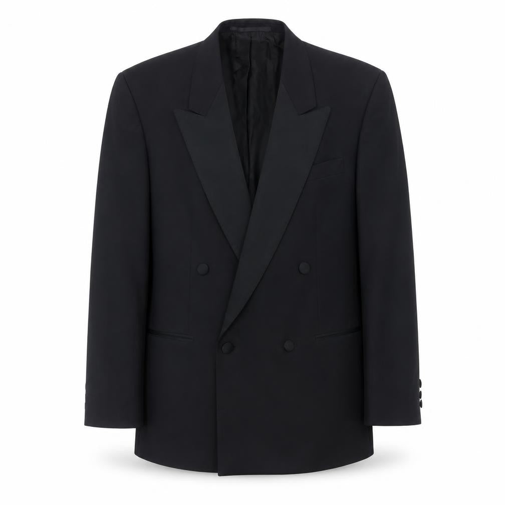 Leithäuser Men's Black Double-Breasted Tuxedo Blazer, 40 Short, Formal