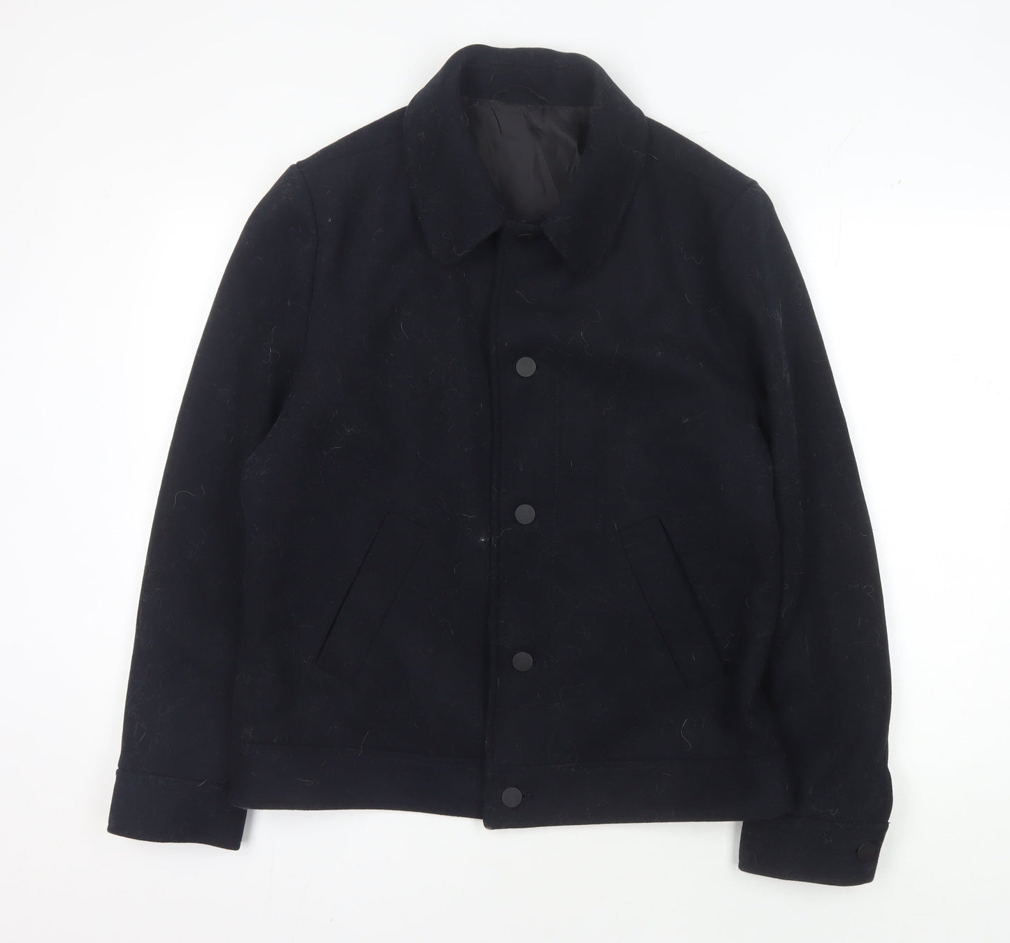 Debenhams Men's Black Wool Blend Jacket - Medium