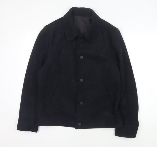 Debenhams Men's Black Wool Blend Jacket - Medium
