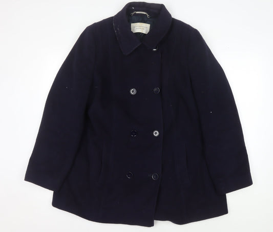Windsmoor Women's Blue Wool Blend Mid-Length Coat