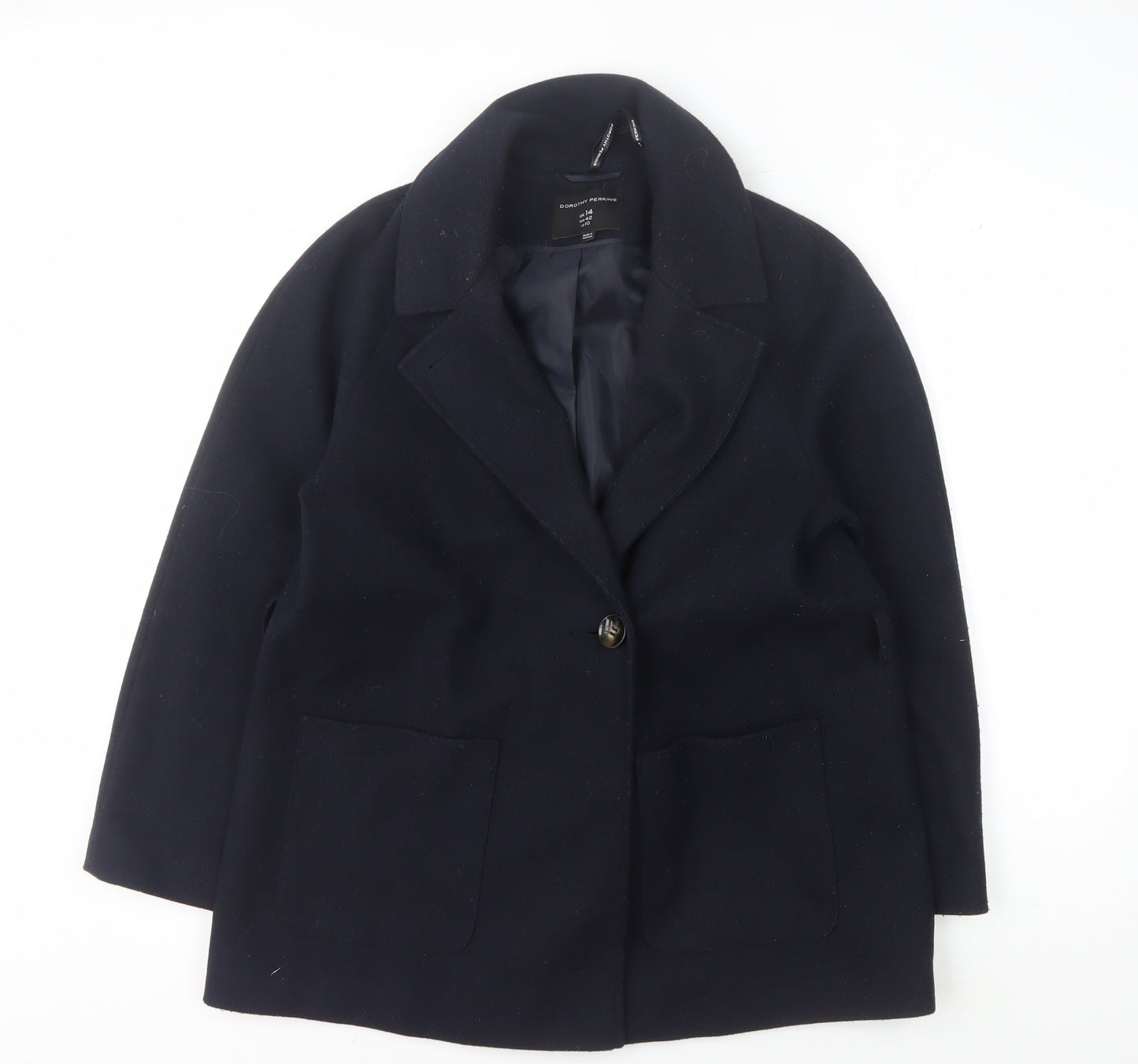 Dorothy Perkins Women's Black Mid-Length Coat Size 14