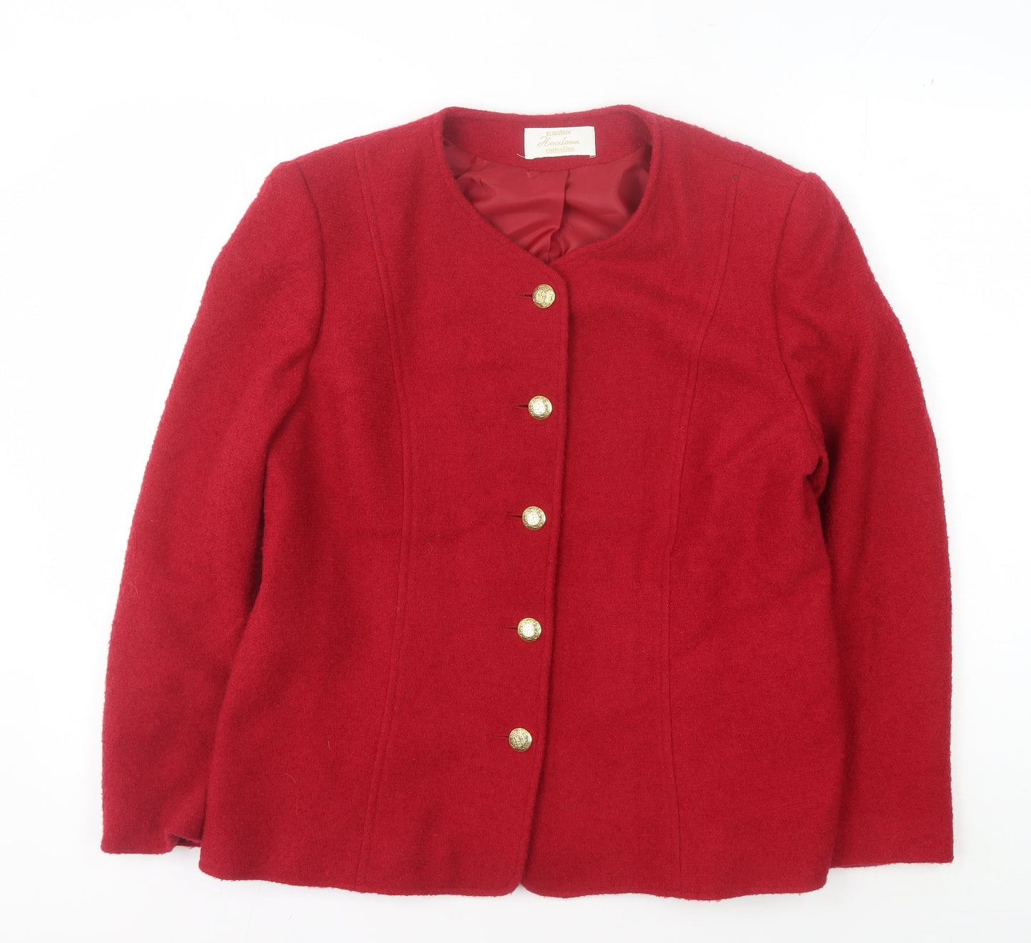 Eastex Women's Red Wool Jacket Size 14 Buttoned