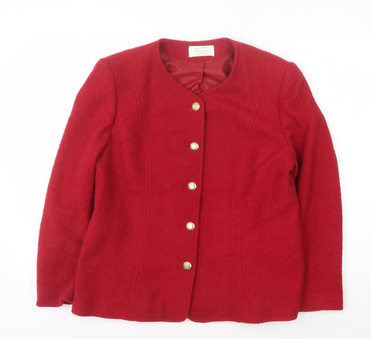 Eastex Women's Red Wool Jacket Size 14 Buttoned
