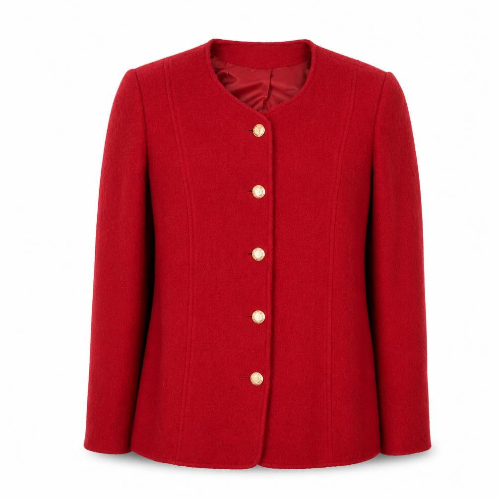 Eastex Women's Red Wool Jacket Size 14 Buttoned