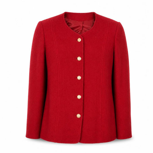 Eastex Women's Red Wool Jacket Size 14 Buttoned
