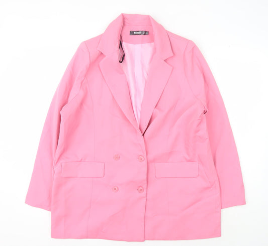 Missguided Women’s Pink Blazer Size 10 Double-Breasted