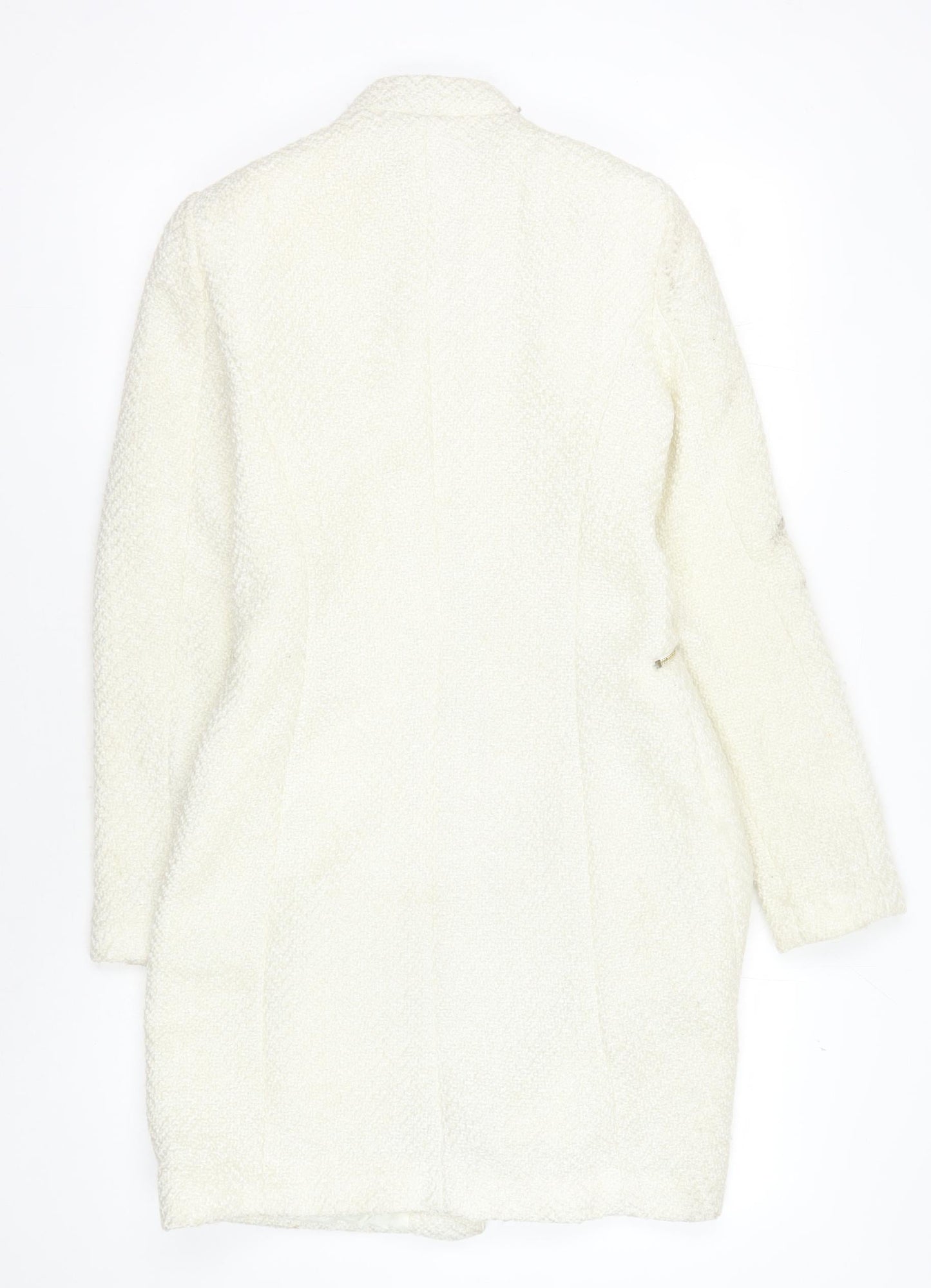 Mango Women's Ivory Jacket XS with Zipped Pockets