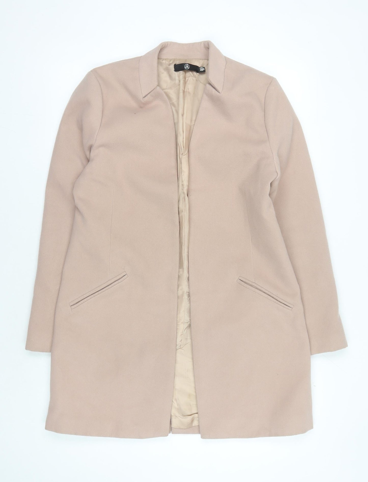 Missguided Beige Women's Zipped Coat, Size 10