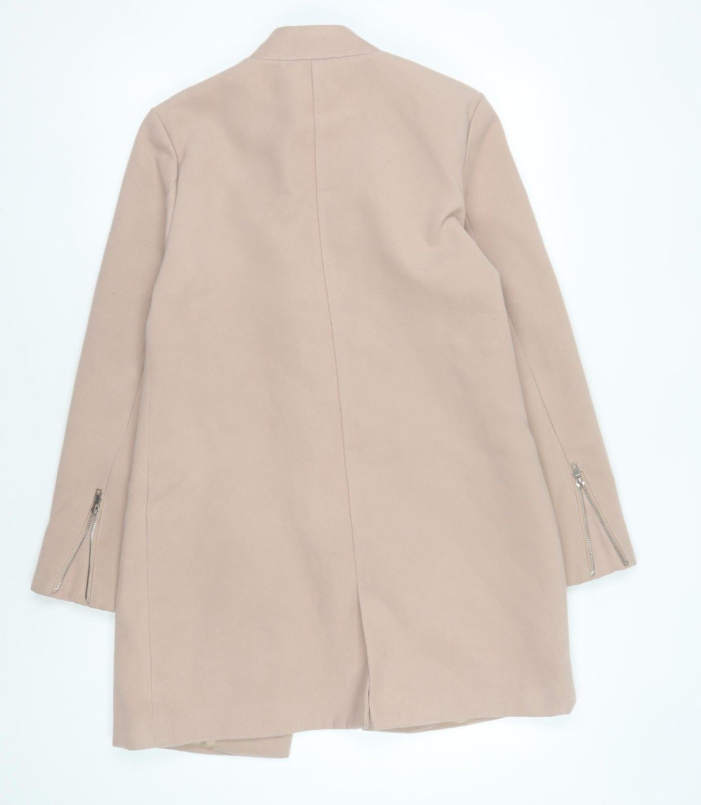 Missguided Beige Women's Zipped Coat, Size 10