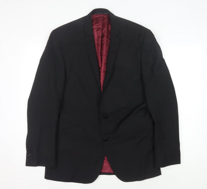 Additional front view of Alexandre Savile Row Men's Black Wool Blazer, size 40R