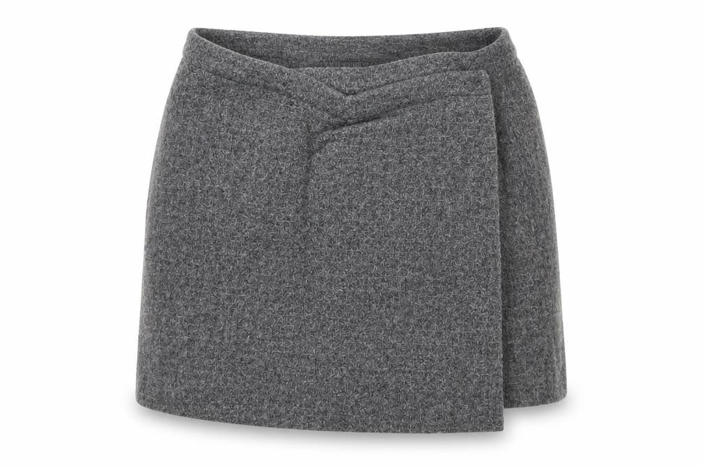 Jigsaw Women's Grey Short Wrap Wool Skirt