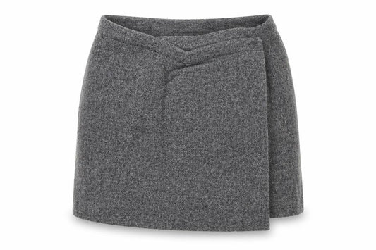 Jigsaw Women's Grey Short Wrap Wool Skirt
