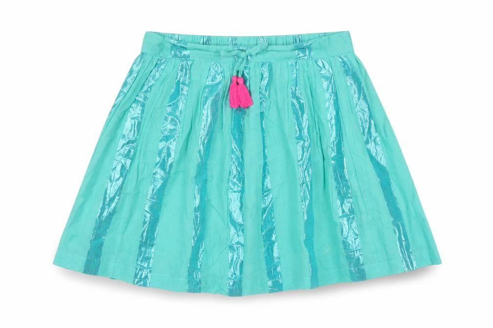 Boden Girls Blue Peasant Skirt 11-12 Years Tassel Accent