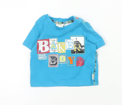 Additional front view of Ted Baker boys’' blue graphic print t-shirt, 0-3 months