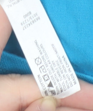 Close-up detail of Ted Baker boys’' blue graphic print t-shirt, 0-3 months