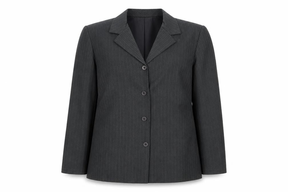 EWM Women's Grey Pinstripe Suit Jacket Size 16 Classic
