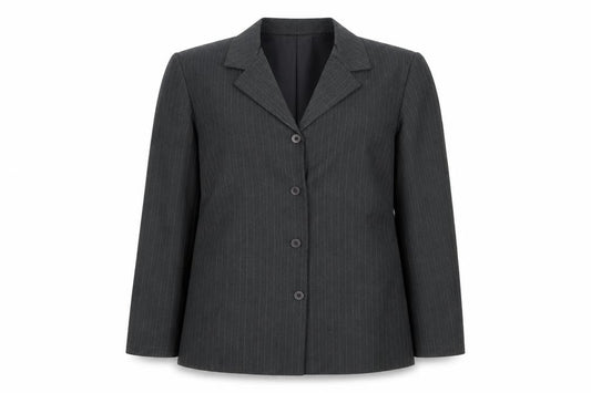 EWM Women's Grey Pinstripe Suit Jacket Size 16 Classic