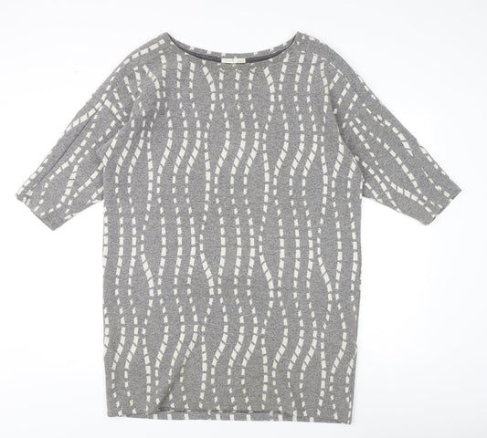 Zara Women's Grey Geometric Pullover Jumper Size 8