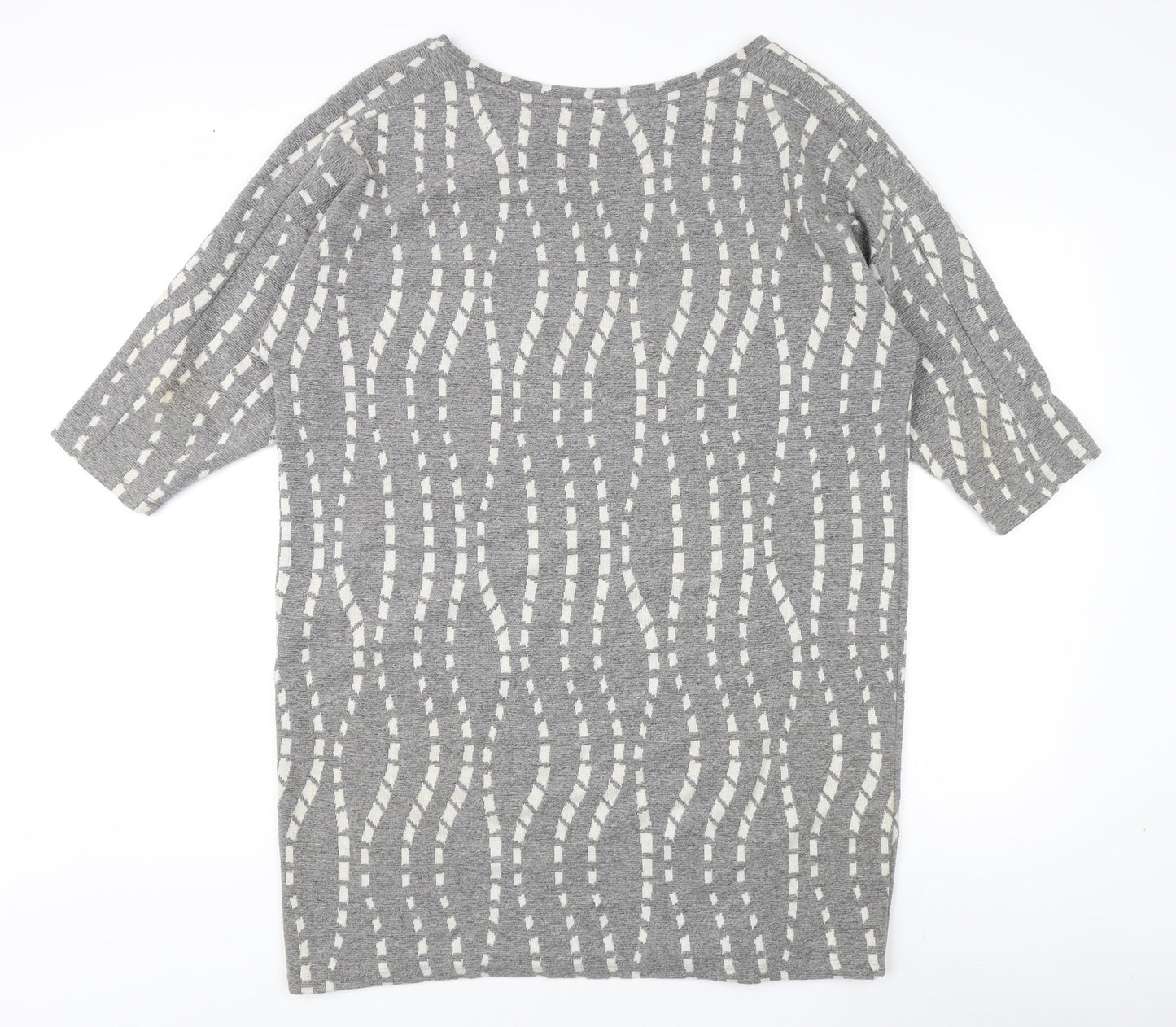 Zara Women's Grey Geometric Pullover Jumper Size 8