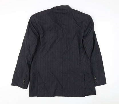 Austin Reed Men's Black Wool Blazer 42R Two-Button Jacket