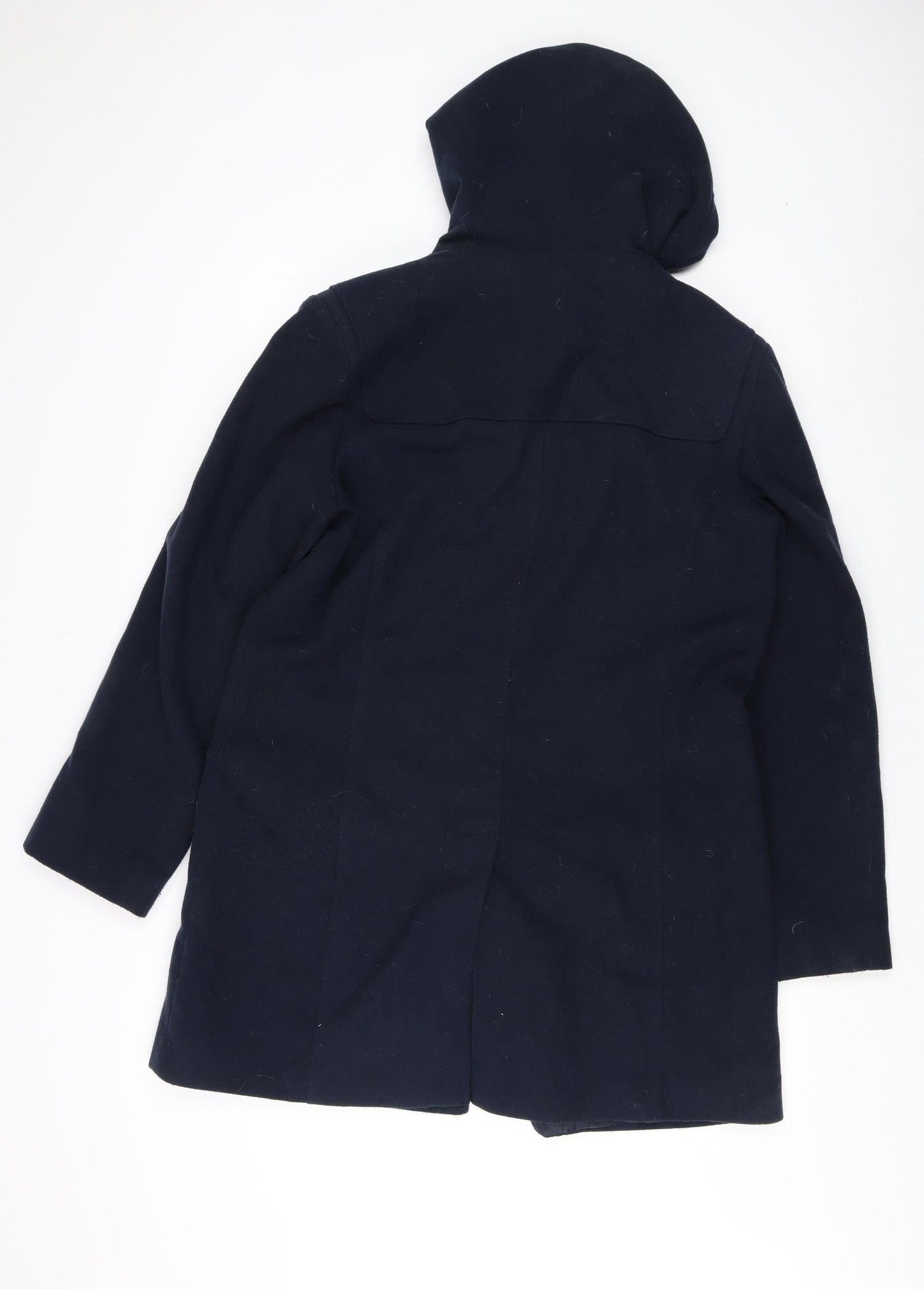 Cotton Traders Women's Blue Hooded Mid-Length Coat Size 14