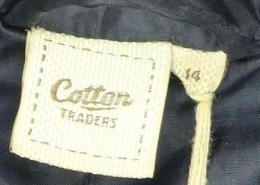 Cotton Traders Women's Blue Hooded Mid-Length Coat Size 14