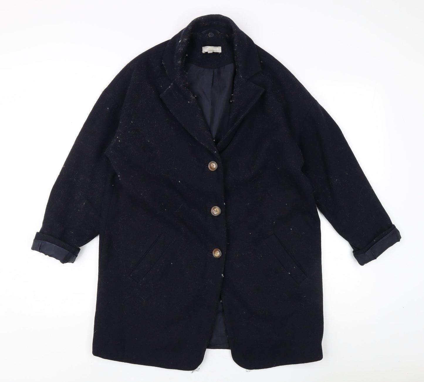 Red Herring Women's Black Wool Blend Long Coat