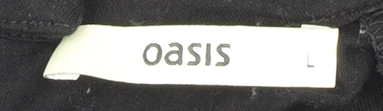 Oasis Women's Black Long Sleeve Top, Size L