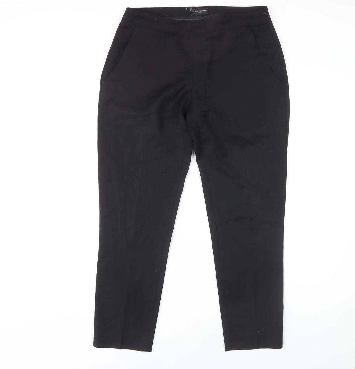 The White Company Women's Black Wool Trousers Size 10