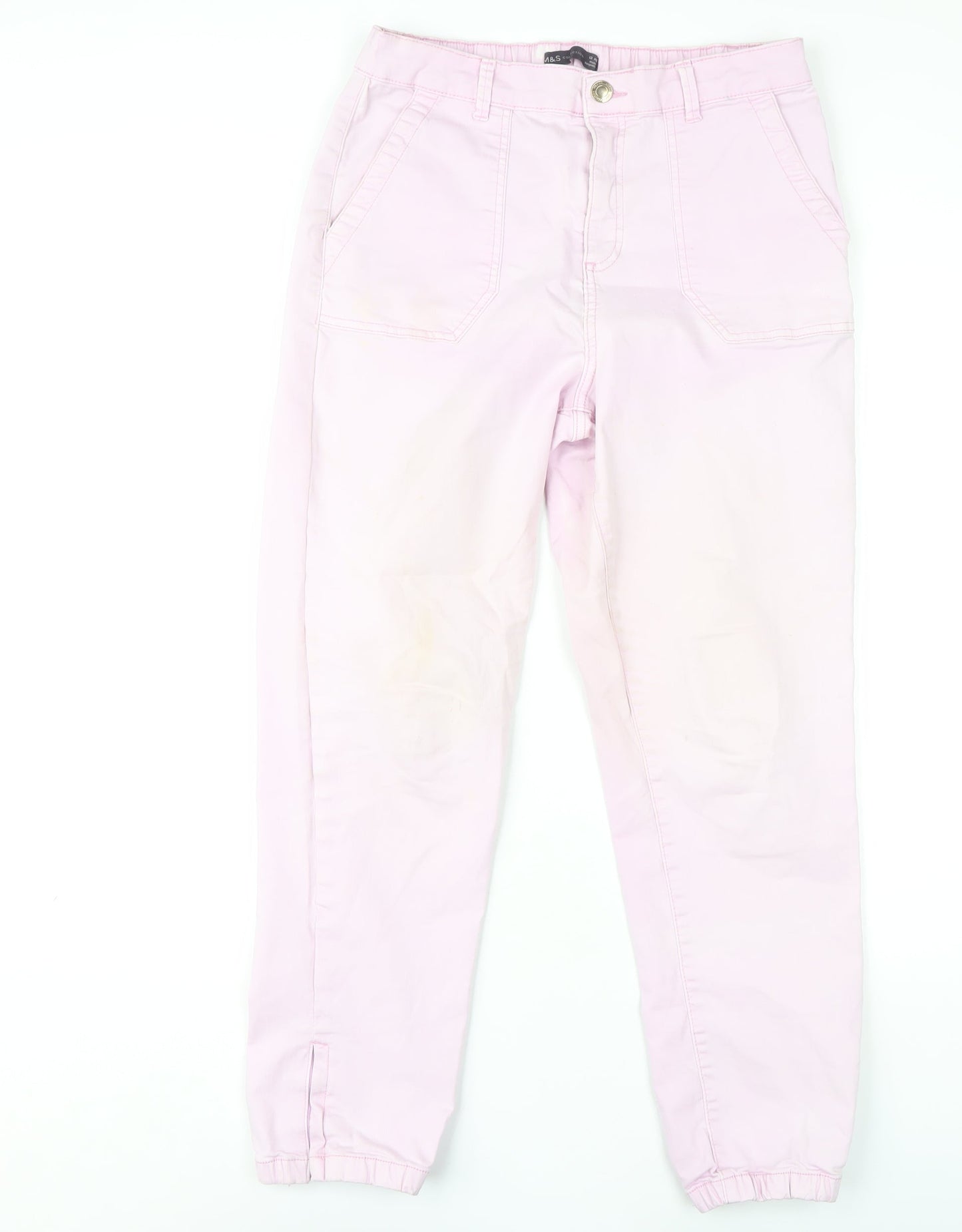 Marks and Spencer Women's Pink Jogger Trousers Size 12