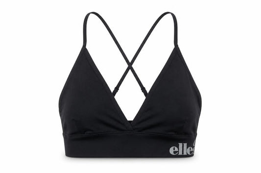 Front view of Ellesse Women's Black Gym Tank Top Cropped S