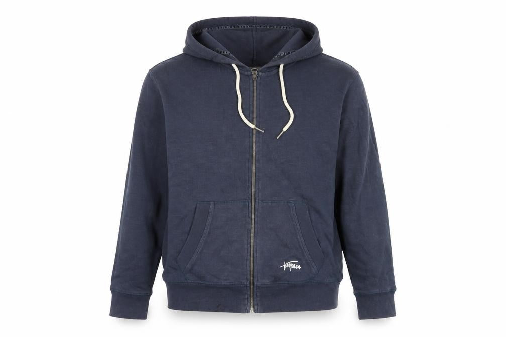 Trespass Unisex Blue Full Zip Hoodie, Size L, Casual Cotton