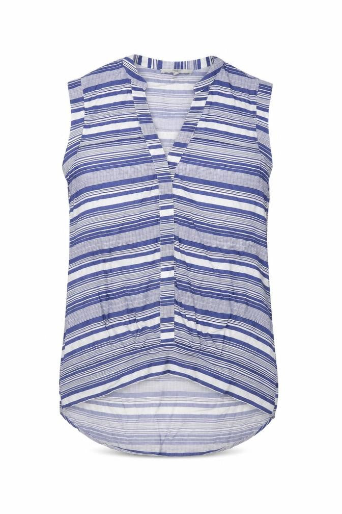 Next Women's Blue Striped Blouse Size 8 Sleeveless V-Neck