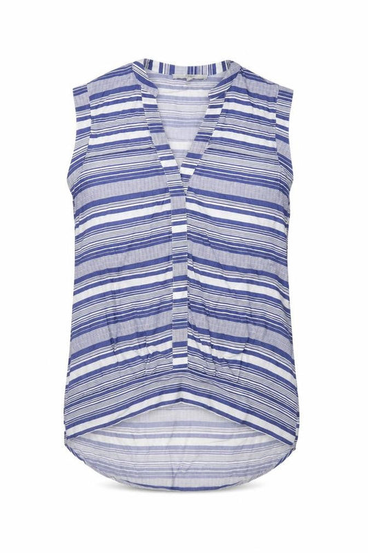 Next Women's Blue Striped Blouse Size 8 Sleeveless V-Neck