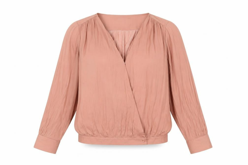La Redoute Women's Pink Wrap Blouse Size 10