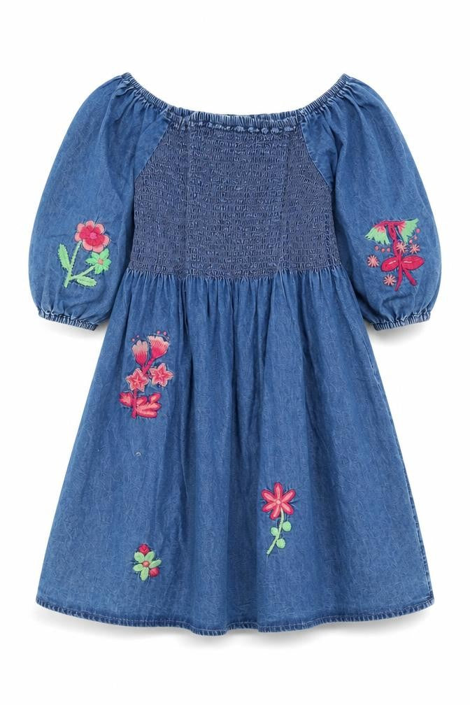 Next Girls Blue Off the Shoulder Embroidered Dress 15 Years
