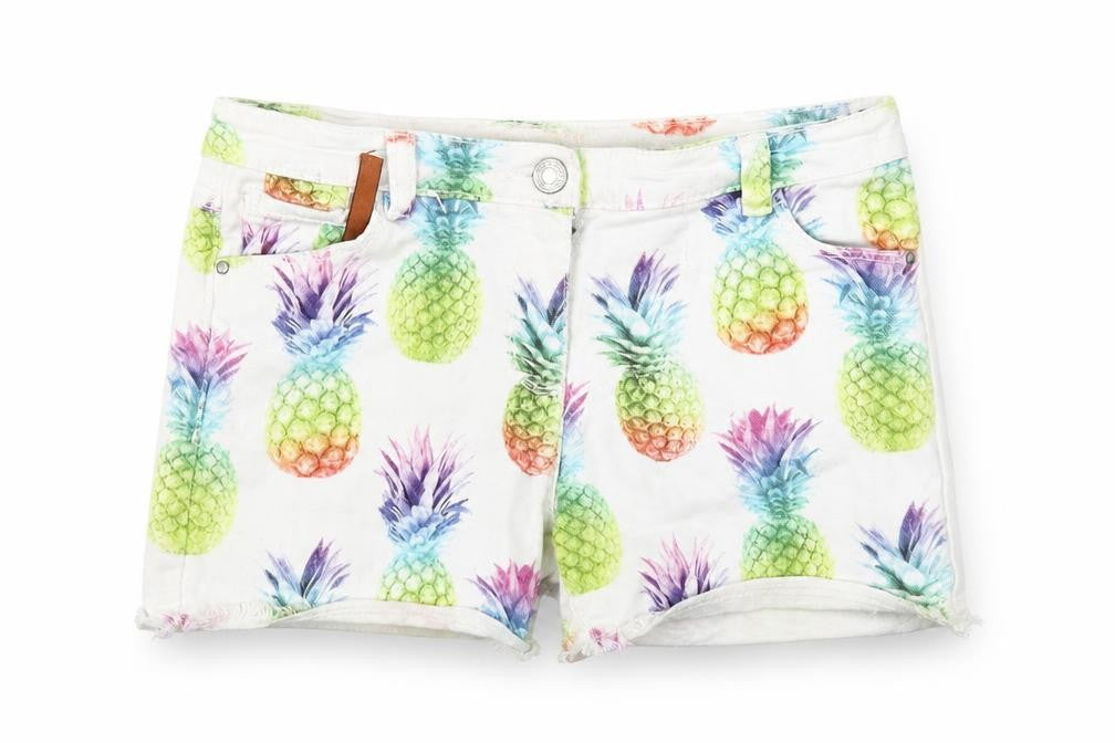 Next Girls Multicoloured Pineapple Print Shorts, 7 Years