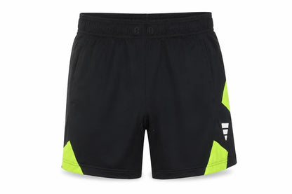Front view of Adidas Men's Black Colourblock Polyester Shorts, size S