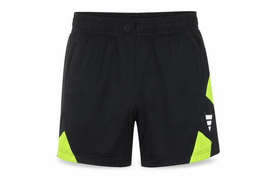 Front view of Adidas Men's Black Colourblock Polyester Shorts, size S