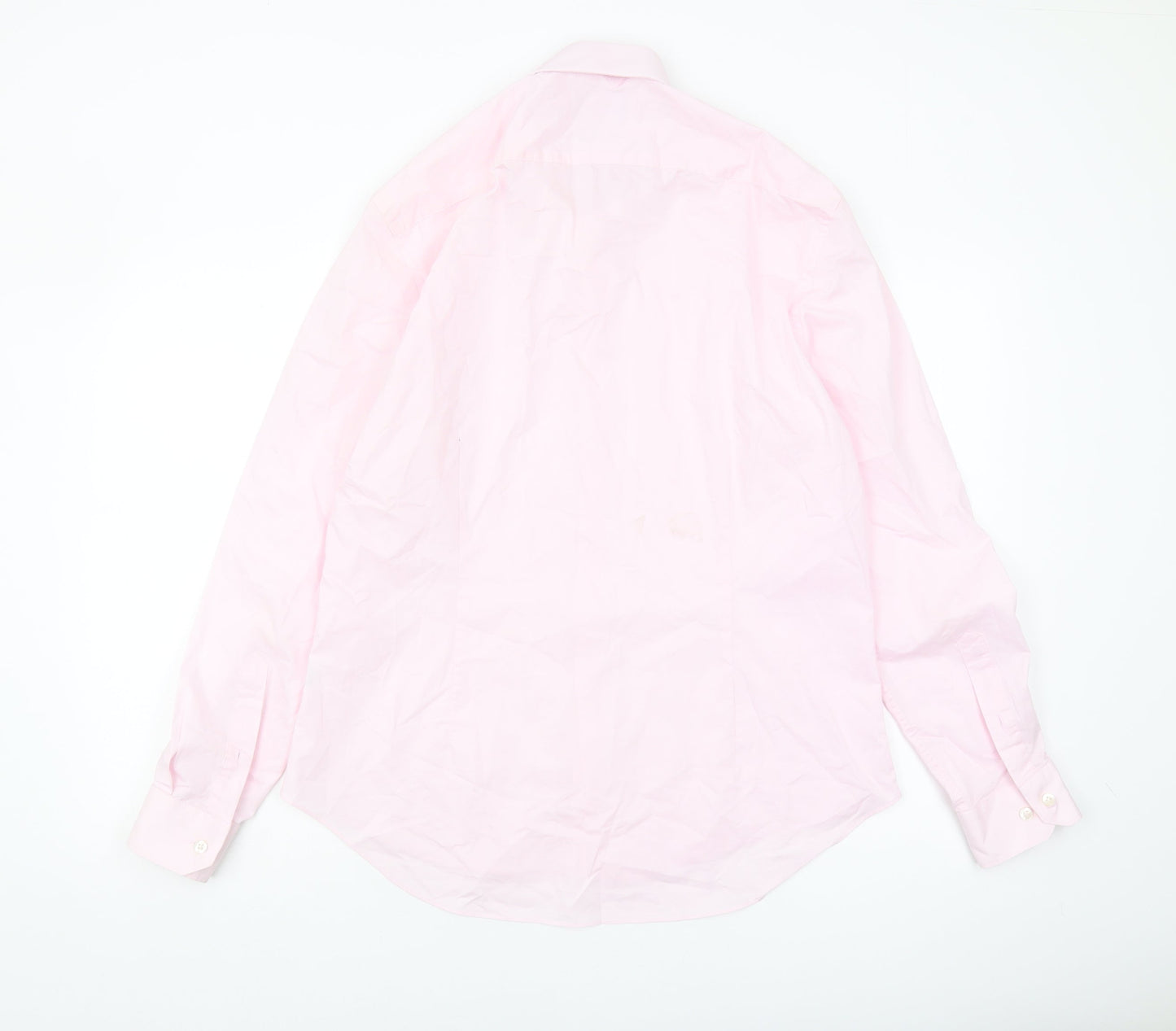 Moss London Men's Pink Slim Fit Button-Up Shirt 42